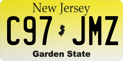 NJ license plate C97JMZ