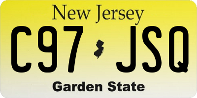 NJ license plate C97JSQ