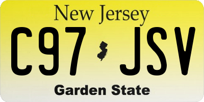 NJ license plate C97JSV