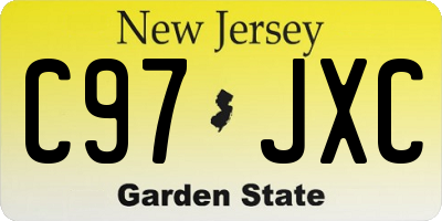 NJ license plate C97JXC