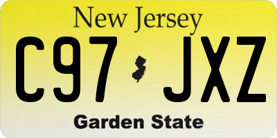 NJ license plate C97JXZ