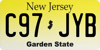 NJ license plate C97JYB