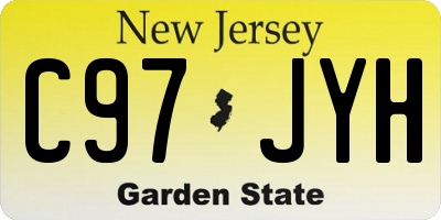 NJ license plate C97JYH
