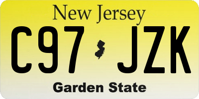 NJ license plate C97JZK