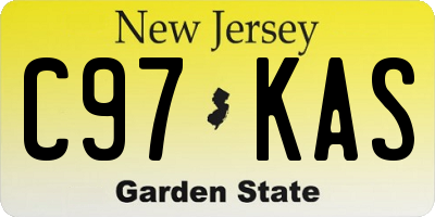 NJ license plate C97KAS