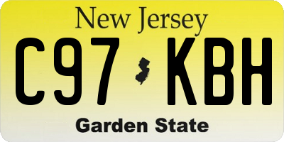 NJ license plate C97KBH