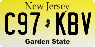 NJ license plate C97KBV