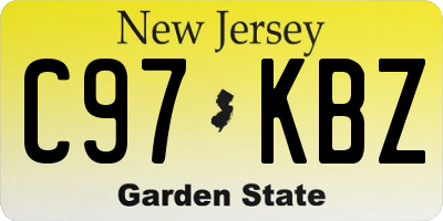 NJ license plate C97KBZ