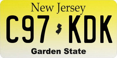 NJ license plate C97KDK