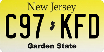 NJ license plate C97KFD