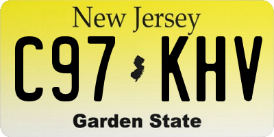 NJ license plate C97KHV