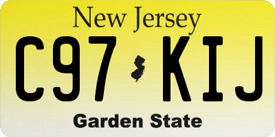 NJ license plate C97KIJ