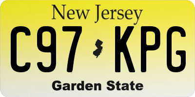 NJ license plate C97KPG