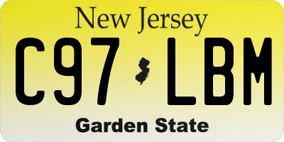 NJ license plate C97LBM