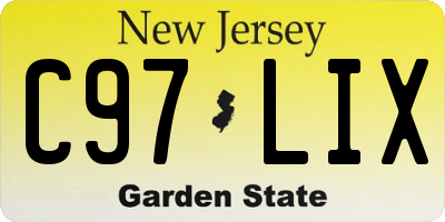 NJ license plate C97LIX