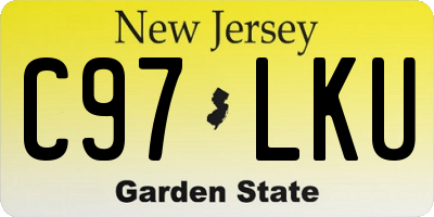 NJ license plate C97LKU