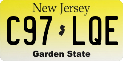 NJ license plate C97LQE