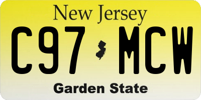 NJ license plate C97MCW