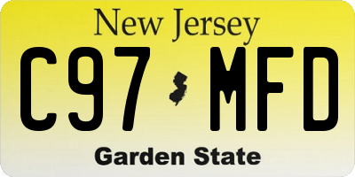 NJ license plate C97MFD
