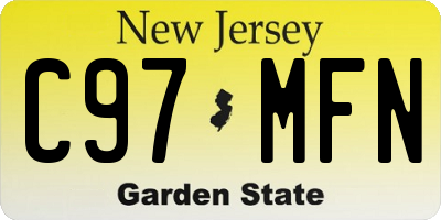 NJ license plate C97MFN