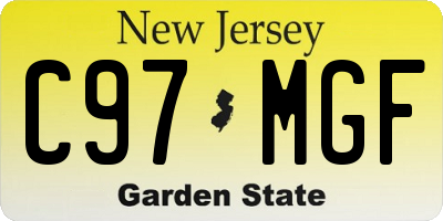 NJ license plate C97MGF