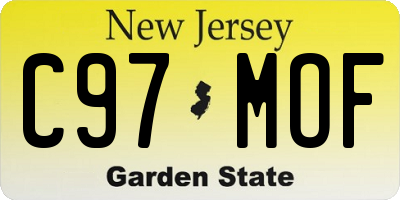 NJ license plate C97MOF
