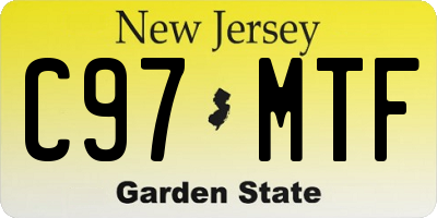 NJ license plate C97MTF