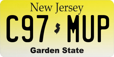 NJ license plate C97MUP