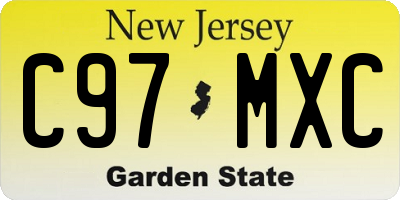 NJ license plate C97MXC