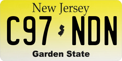 NJ license plate C97NDN