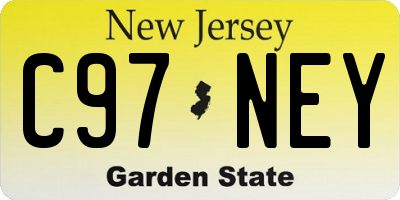 NJ license plate C97NEY
