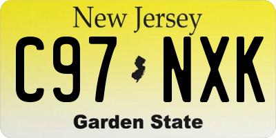 NJ license plate C97NXK