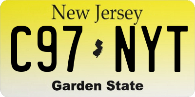 NJ license plate C97NYT