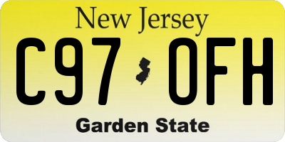 NJ license plate C97OFH