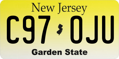 NJ license plate C97OJU