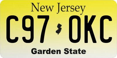 NJ license plate C97OKC