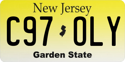 NJ license plate C97OLY