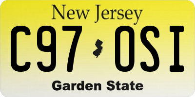 NJ license plate C97OSI