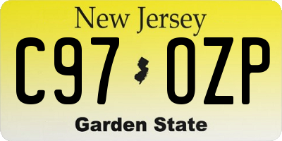 NJ license plate C97OZP