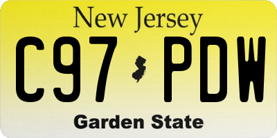 NJ license plate C97PDW