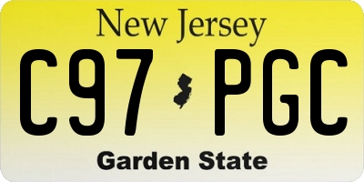 NJ license plate C97PGC