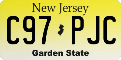NJ license plate C97PJC