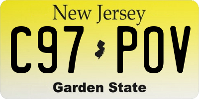 NJ license plate C97POV