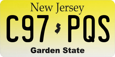 NJ license plate C97PQS