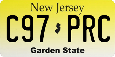 NJ license plate C97PRC