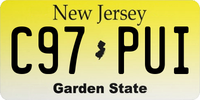 NJ license plate C97PUI