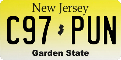 NJ license plate C97PUN