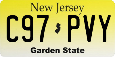 NJ license plate C97PVY
