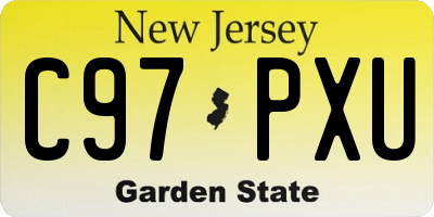 NJ license plate C97PXU