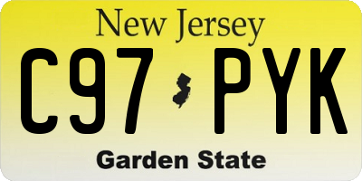 NJ license plate C97PYK